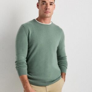Quince Men's Sage Mongolian Cashmere Crewneck Sweater Size XL